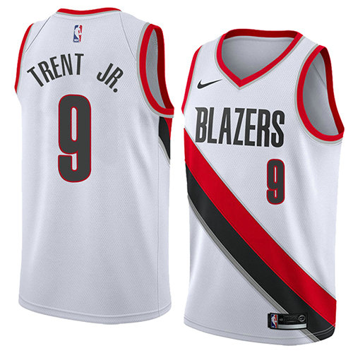 Camiseta baloncesto Gary Trent JR. 9 Association 2018 Blanco Portland Trail Blazers Hombre