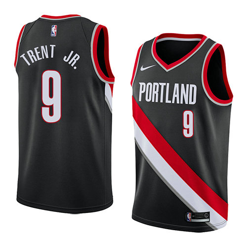 Camiseta baloncesto Gary Trent JR. 9 Icon 2018 Negro Portland Trail Blazers Hombre