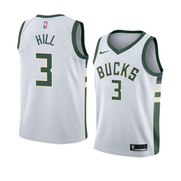 Camiseta baloncesto George Hill 3 Association 2018 Blanco Milwaukee Bucks Hombre