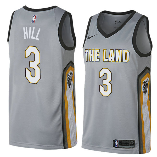 Camiseta baloncesto George Hill 3 Ciudad 2018 Gris Cleveland Cavaliers Hombre