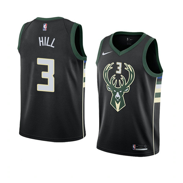 Camiseta baloncesto George Hill 3 Statement 2018 Negro Milwaukee Bucks Hombre