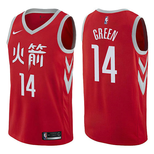 Camiseta baloncesto Gerald Green 14 Ciudad 2017-18 Rojo Houston Rockets Hombre