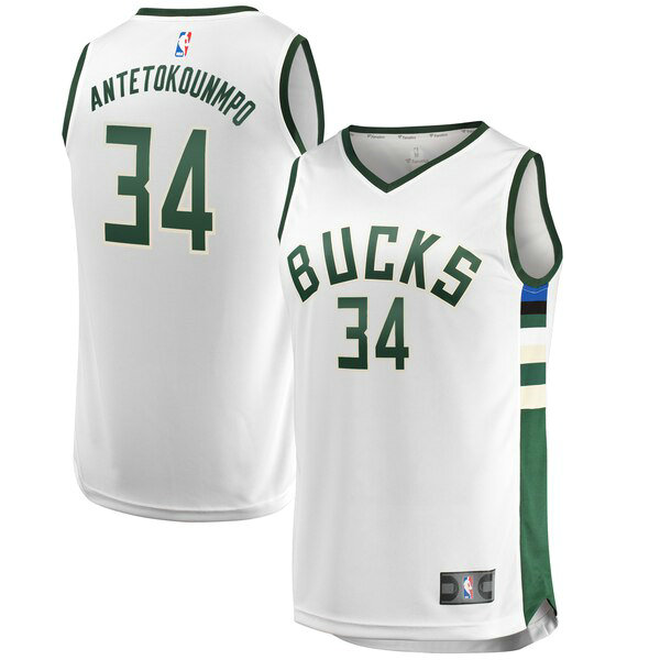 Camiseta baloncesto Giannis Antetokounmpo 34 Association Edition Blanco Milwaukee Bucks Hombre