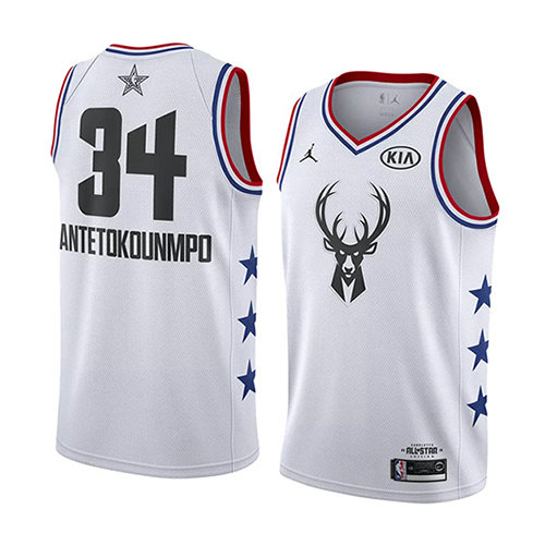 Camiseta baloncesto Giannis Antetokounmpo 34 Blanco All Star 2019 Hombre