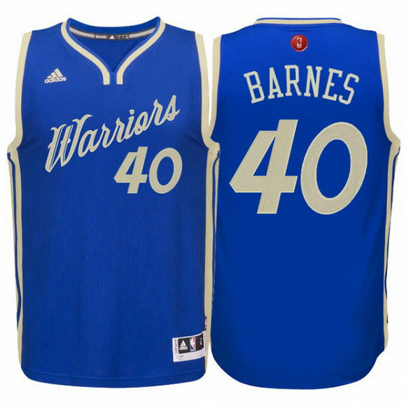 Camiseta baloncesto Golden State Warriors Navidad 2015 Harrison Barnes 40 Azul