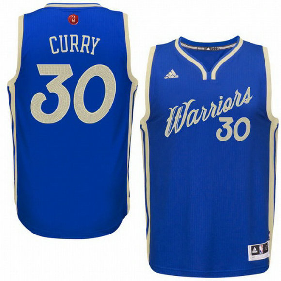 Camiseta baloncesto Golden State Warriors Navidad 2015 Stephen Curry 30 Azul
