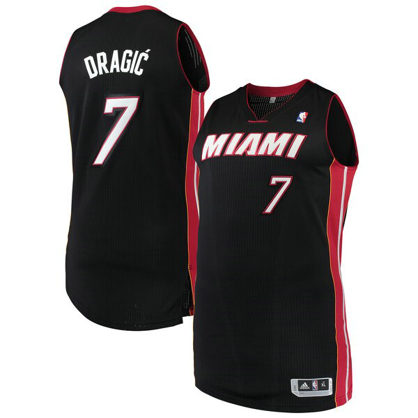 Camiseta baloncesto Goran Dragic 7 adidas Finished Authentic Negro Miami Heat Hombre
