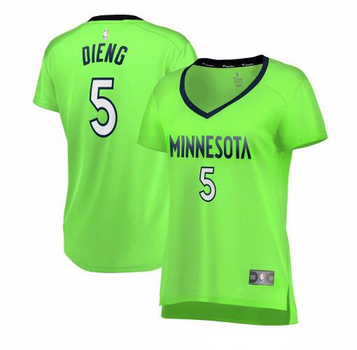 Camiseta baloncesto Gorgui Dieng 5 statement edition Verde Minnesota Timberwolves Mujer