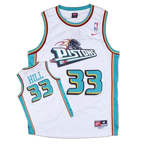 Camiseta baloncesto Grant Hill 33 Retro Blanco Detroit Pistons Hombre