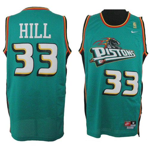 Camiseta baloncesto Grant Hill 33 Retro Verde Detroit Pistons Hombre