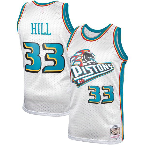 Camiseta baloncesto Grant Hill Detroit 33 Classics Platinum Swingman Azul Detroit Pistons Hombre
