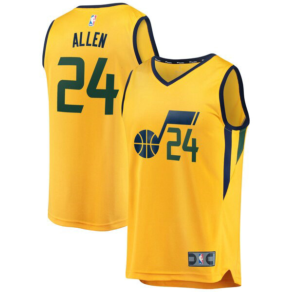 Camiseta baloncesto Grayson Allen 24 Statement Edition Amarillo Utah Jazz Hombre