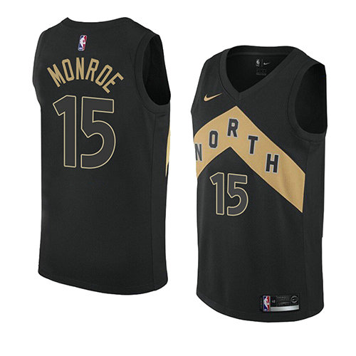 Camiseta baloncesto Greg Monroe 15 Ciudad 2018 Negro Toronto Raptors Hombre