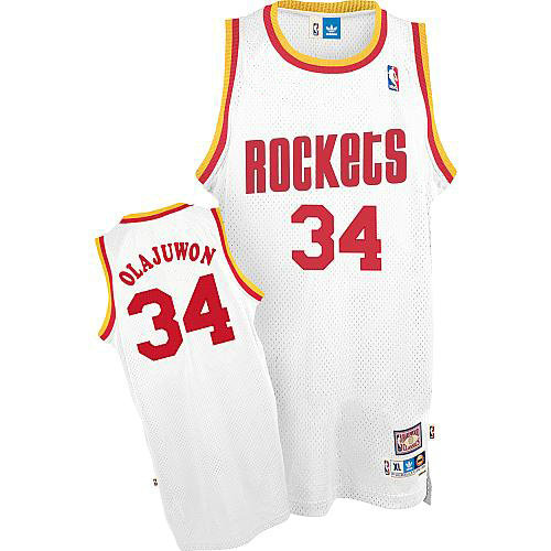 Camiseta baloncesto Hakeem Olajuwon 34 Retro Blanca Houston Rockets Hombre