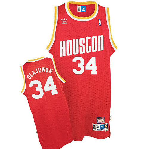 Camiseta baloncesto Hakeem Olajuwon 34 Retro Rojo Houston Rockets Hombre