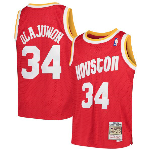 Camiseta baloncesto Hakeem Olajuwon 34 Swingman Rojo Houston Rockets Nino