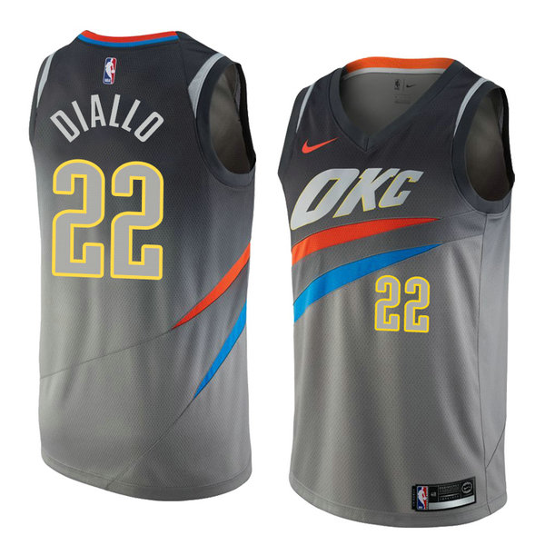 Camiseta baloncesto Hamidou Diallo 22 Ciudad 2018 Gris Oklahoma City Thunder Hombre