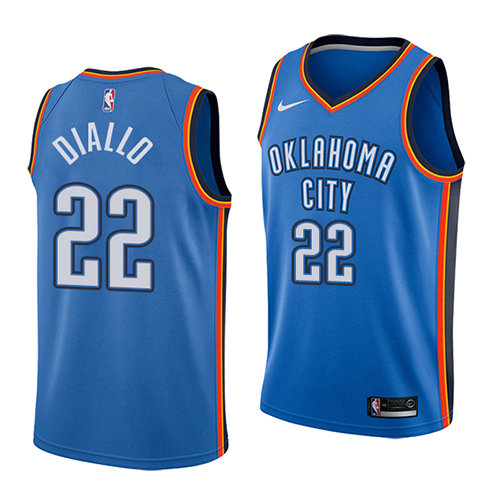 Camiseta baloncesto Hamidou Diallo 22 Icon 2018 Azul Oklahoma City Thunder Hombre