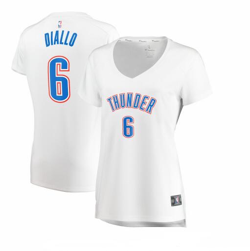 Camiseta baloncesto Hamidou Diallo 6 association edition Blanco Oklahoma City Thunder Mujer