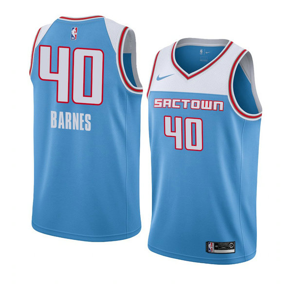 Camiseta baloncesto Harrison Barnes 40 Ciudad 2018-19 Azul Sacramento Kings Hombre