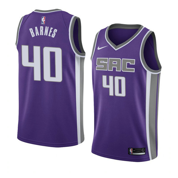 Camiseta baloncesto Harrison Barnes 40 Icon 2018 P鐓pura Sacramento Kings Hombre