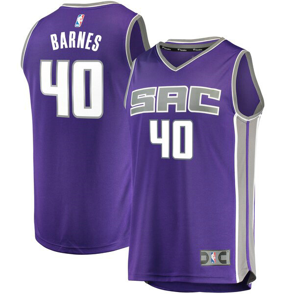 Camiseta baloncesto Harrison Barnes 40 Icon Edition Púrpura Sacramento Kings Hombre