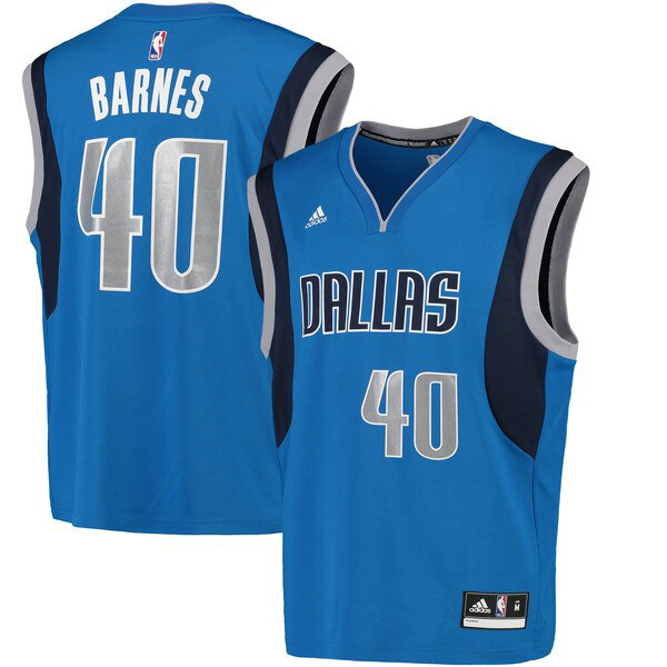 Camiseta baloncesto Harrison Barnes 40 adidas Replica Azul Dallas Mavericks Hombre