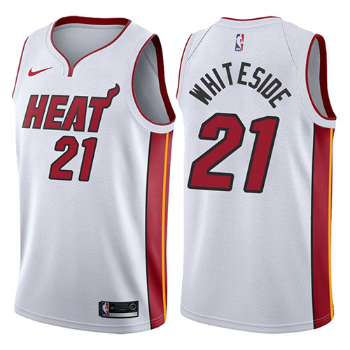 Camiseta baloncesto Hassan Whiteside 21 2017-18 Blanco Miami Heat Hombre