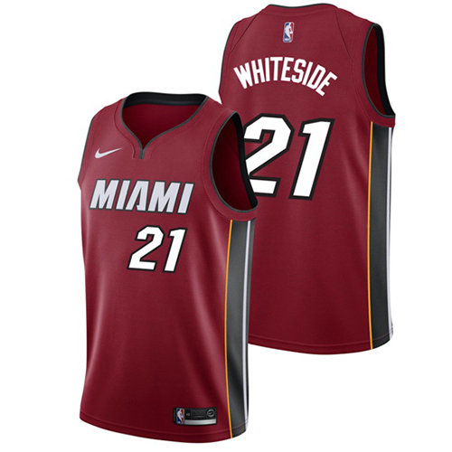 Camiseta baloncesto Hassan Whiteside 21 2017-18 Rojo Miami Heat Hombre