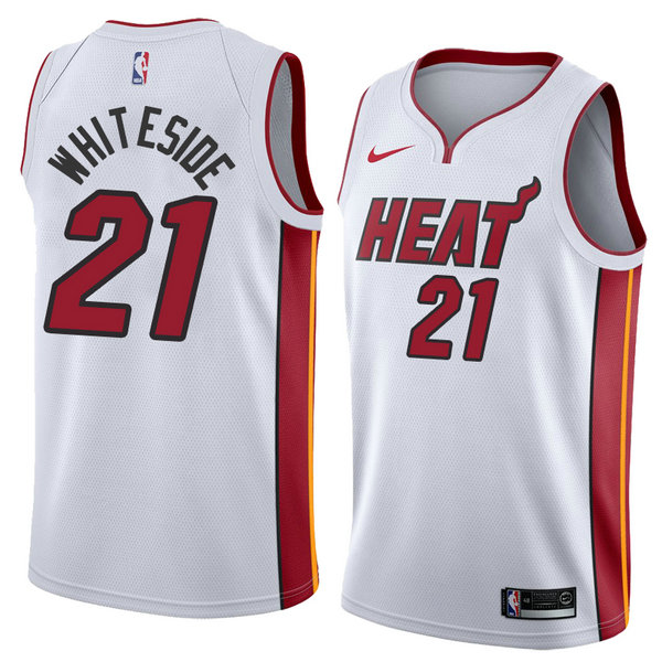 Camiseta baloncesto Hassan Whiteside 21 Association 2018 Blanco Miami Heat Hombre
