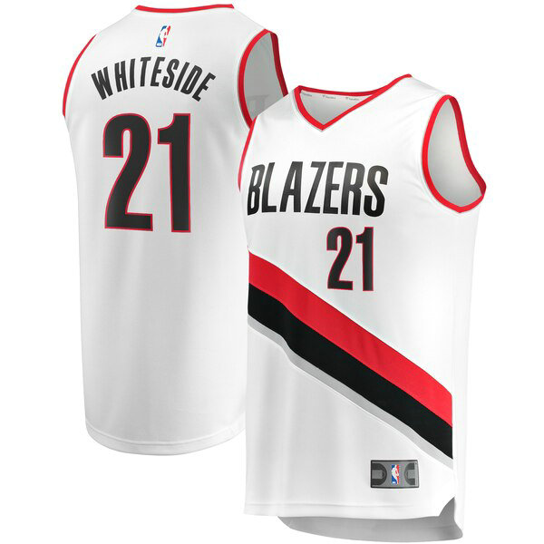 Camiseta baloncesto Hassan Whiteside 21 Association Edition Blanco Portland Trail Blazers Hombre