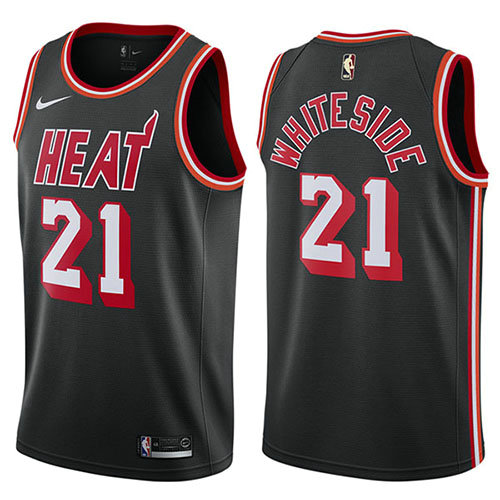 Camiseta baloncesto Hassan Whiteside 21 Classic 2017-18 Negro Miami Heat Hombre