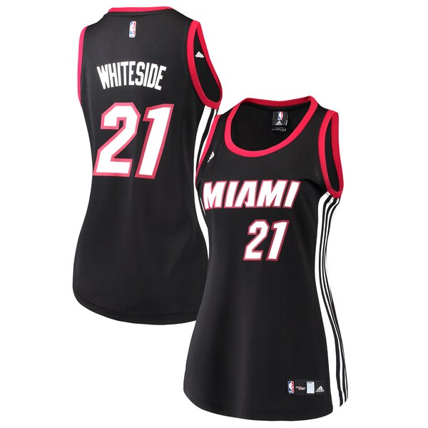 Camiseta baloncesto Hassan Whiteside 21 Réplica Negro Miami Heat Mujer