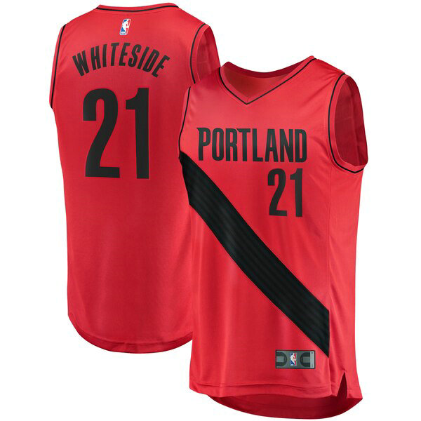 Camiseta baloncesto Hassan Whiteside 21 Statement Edition Rojo Portland Trail Blazers Hombre