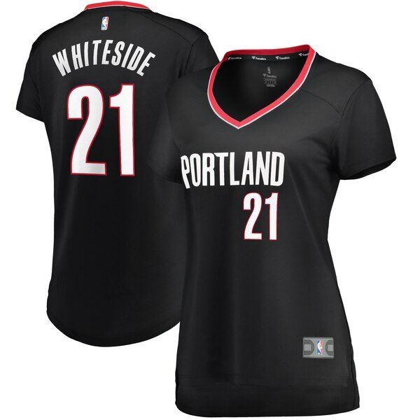 Camiseta baloncesto Hassan Whiteside 21 icon edition Negro Portland Trail Blazers Mujer