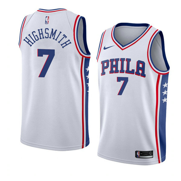 Camiseta baloncesto Haywood Highsmith 7 Association 2018 Blanco Philadelphia 76ers Hombre