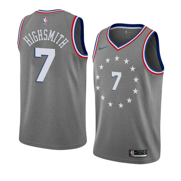 Camiseta baloncesto Haywood Highsmith 7 Ciudad 2018-19 Gris Philadelphia 76ers Hombre