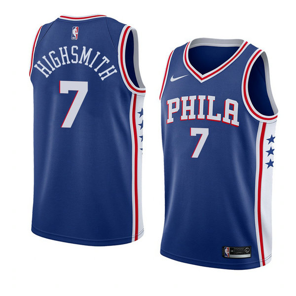 Camiseta baloncesto Haywood Highsmith 7 Icon 2018 Azul Philadelphia 76ers Hombre