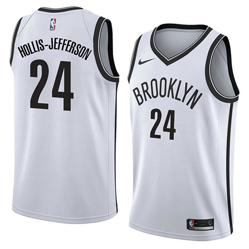 Camiseta baloncesto Hollis-Jefferson 24 Association 2018 Blanco Brooklyn Nets Hombre
