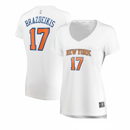 Camiseta baloncesto Ignas Brazdeikis 17 association edition Blanco New York Knicks Mujer