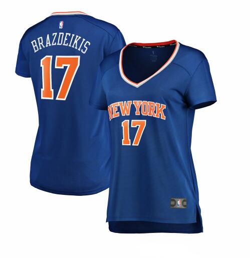 Camiseta baloncesto Ignas Brazdeikis 17 icon edition Azul New York Knicks Mujer