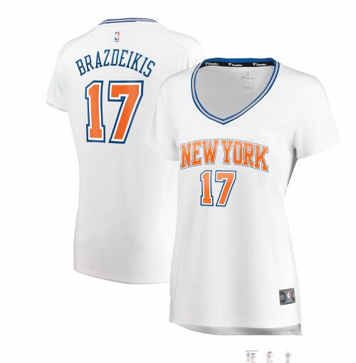 Camiseta baloncesto Ignas Brazdeikis 17 statement edition Blanco New York Knicks Mujer