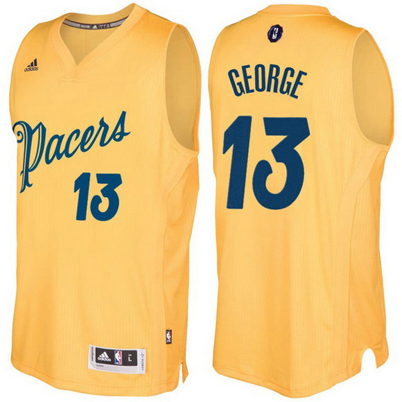 Camiseta baloncesto Indiana Pacers Navidad 2016 Paul George 13 Amarillo