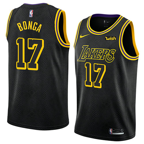Camiseta baloncesto Isaac Bonga 17 Ciudad 2017-18 Negro Los Angeles Lakers Hombre