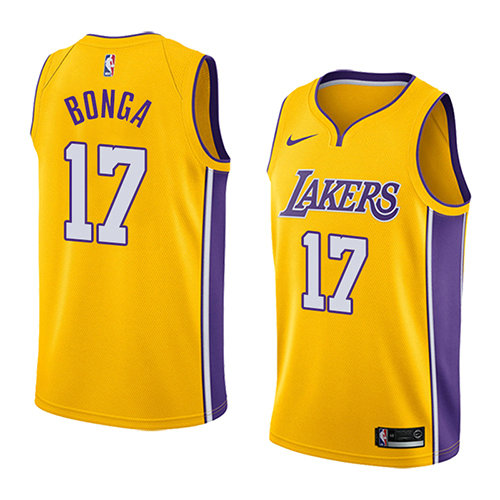 Camiseta baloncesto Isaac Bonga 17 Icon 2018 Amarillo Los Angeles Lakers Hombre