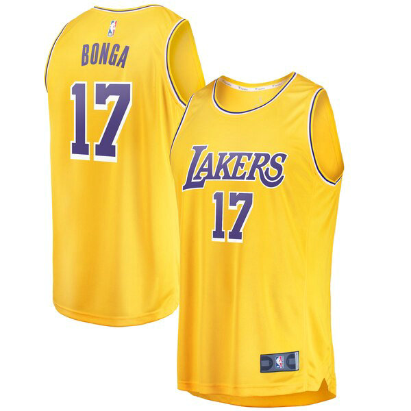Camiseta baloncesto Isaac Bonga 17 Icon Edition Amarillo Los Angeles Lakers Hombre