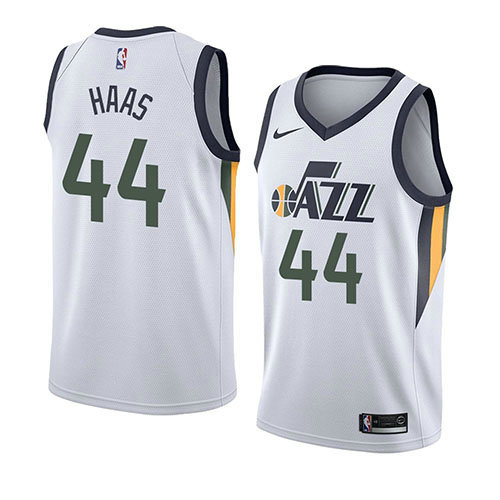 Camiseta baloncesto Isaac Haas 44 Association 2018 Blanco Utah Jazz Hombre
