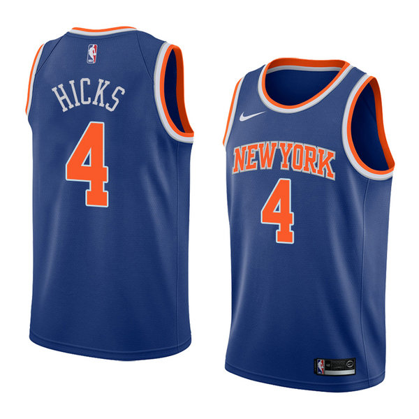 Camiseta baloncesto Isaiah Hicks 4 Icon 2018 Azul New York Knicks Hombre