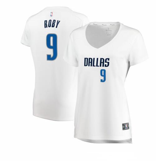 Camiseta baloncesto Isaiah Roby 9 association edition Blanco Dallas Mavericks Mujer