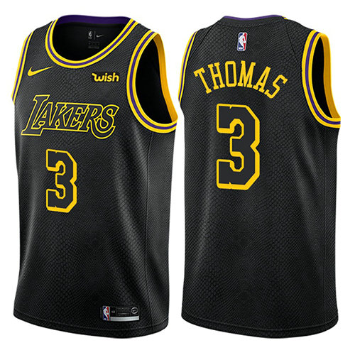 Camiseta baloncesto Isaiah Thomas 3 Ciudad 2018 Negro Los Angeles Lakers Hombre